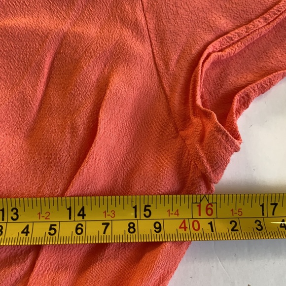 Wilfred Women's Aritzia Maxime Dress Medium Orange Short Sleeves Smocked Waist - Picture 10 of 15